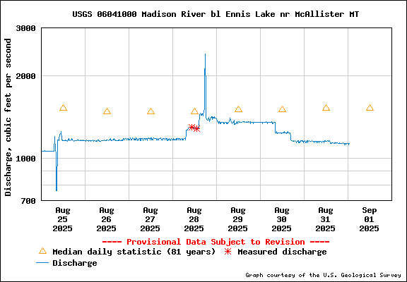 Water Level Graph for USGS Station 06041000