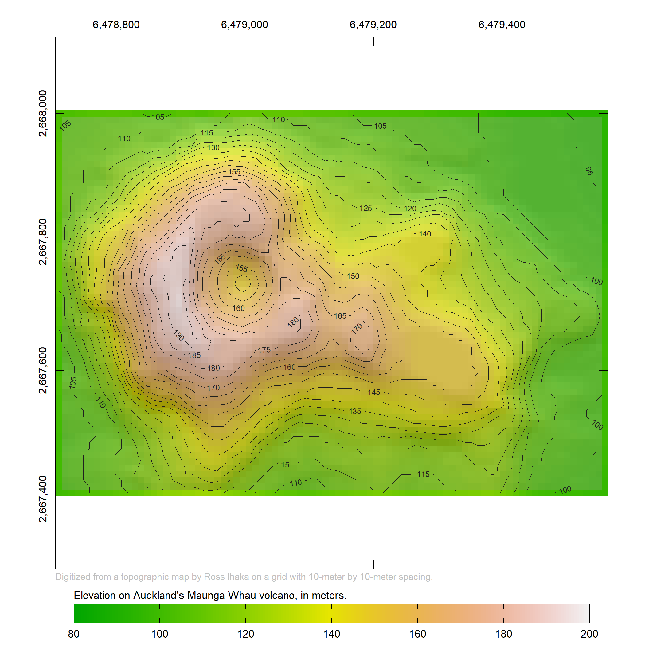 Static map of valcano data set.