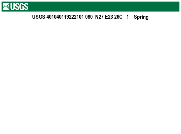 Graph of streamflow measurement data at USGS 401040119222101 080  N27 E23 26C   1    Spring